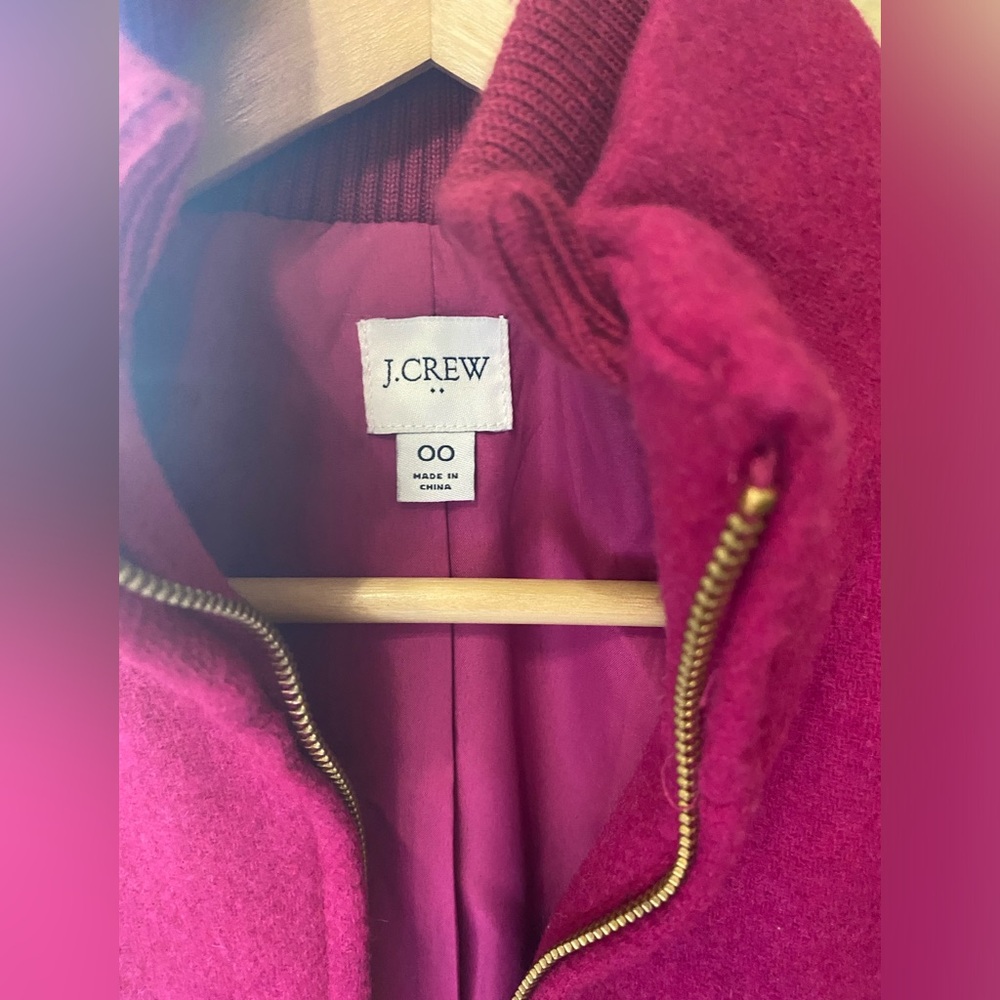 Jcrew berry colored wool peacoat